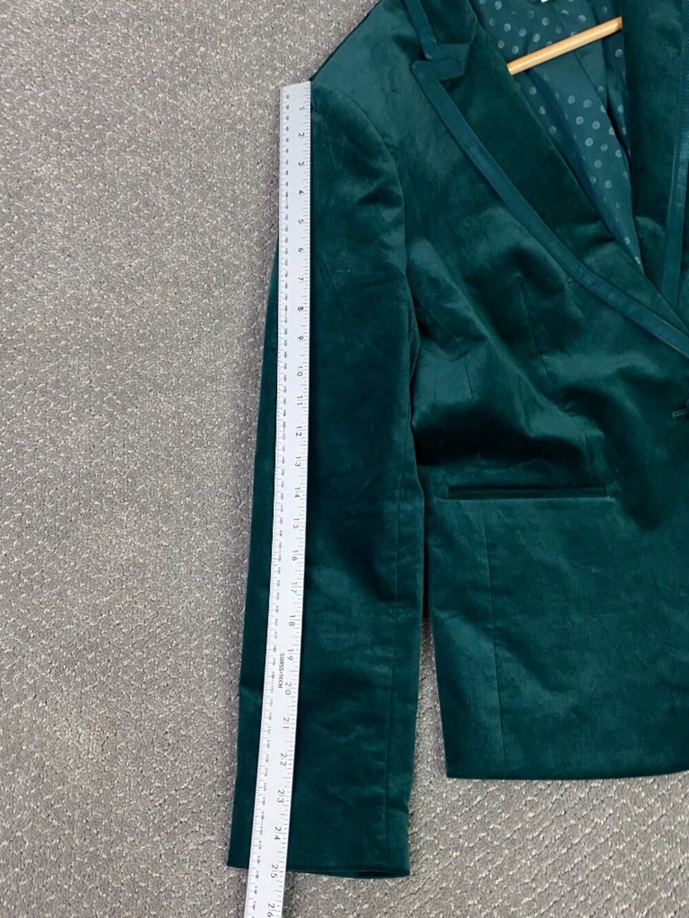 J CREW Velvet Blazer Jacket Womens 14 Forest Green One Button Tuxedo Dinner - Picture 11 of 14